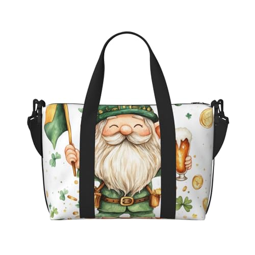 Travel Duffle Bag Watercolor Gnome Gold Coin Weekender Overnight Bags Luggage Bag for Women Men Waterproof Sports Gym Bag Hand Bag with Shoulder Strap2