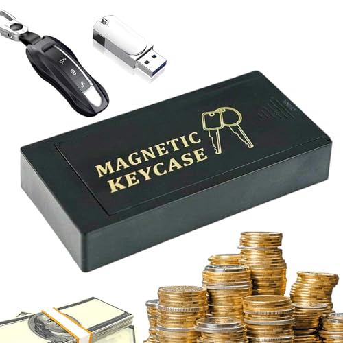 Rrlihjgu Holder magnético portátil para llaves y ferretería, 9,8 x 4,9 cm, caja con cierre magnético y tamaño fácil de fijar en superficies metálicas, organización del habitáculo del coche