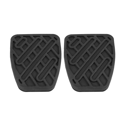 X AUTOHAUX Pair Black Rubber Brake Clutch Pedal Pad Cover
