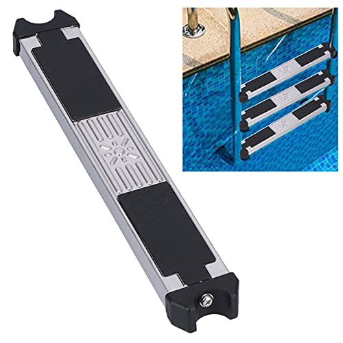 Escalera para piscina con peldaños antideslizantes de acero inoxidable miniatura 1