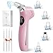 CHIMOCEE Professional Surgical Blackhead Remover Tools, Blemish and Splinter Acne Pimple Removal Kit, Come Done Extractor Tool for Whitehead, Pimples and Zit Popper Leather Case with Mirror, Pack of 6