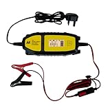 AA AA0725 4A Intelligent Car Battery Charger - LCD,8 Stage, Recover Dead Battery,Up To 4.0 DC Current, Memory/Autostart,Fully Protected From Sparks, Overheating, Reverse Polarity,Short Circuits,Black