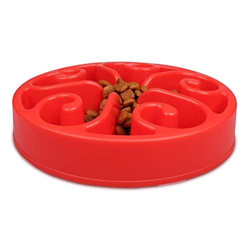 Pet Slow Feeder Dog Bowls for Dog Cats, Bloat Stop Puzzle Bowl Fun Maze Feeder Slow Feeding Anti-Skid Healthy Design