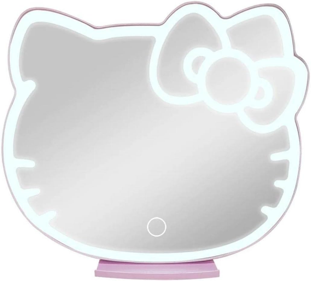 Impressions Vanity Supercute Hello Kitty Tabletop Desk Mirror with Lights and Touch Sensor Switch, Adjustable Tri Tone LED Lighted Makeup Mirror with Hidden Extendable Tray and Phone Holder - Image 8
