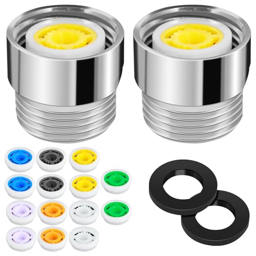 Shower Flow Reducer Limiter Heat-Resistant Shower Head Flow Control Valve Water Flow Control Saver Adapter Copper Flow Restrictor Valve with 14 Water Flow Restrictor for Shower Head US(black)