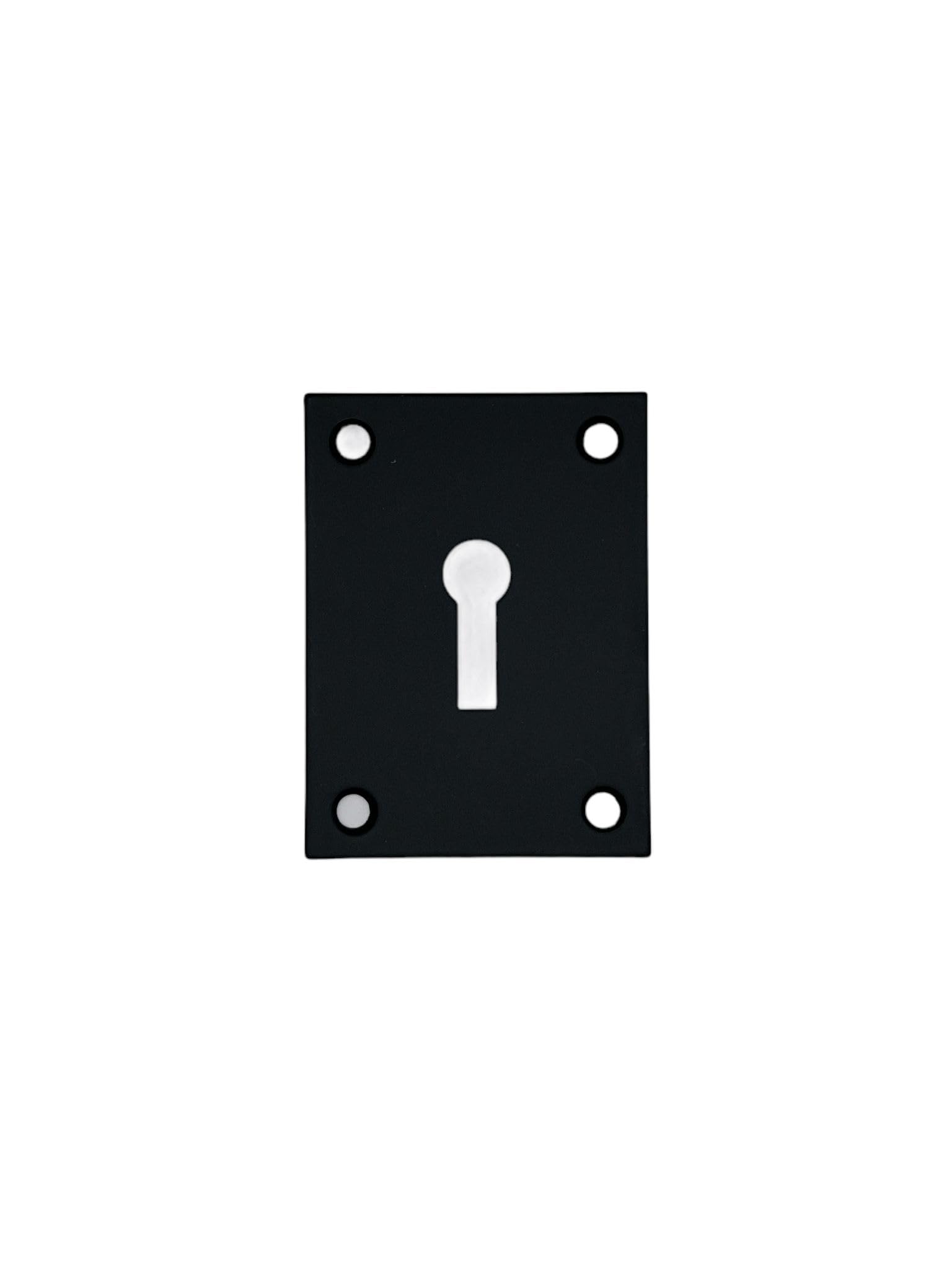 Bary Black Screw On Flat Plate Escutcheon Keyway