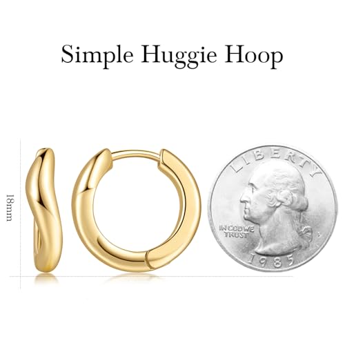14K Gold Hoop Earrings for Women Gold Earrings for Women Hoop Earring for Womens Hoops Elegant Small Huggie Hoops Earring for Womens 18mm2