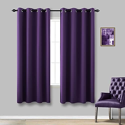 KOUFALL Sage Green Curtains 63 Inch Length for Bedroom 2 Panels Grommet Window Treatments Room Darkening Insulated Blackout Thermal Boho Drapes for Living Room Set Decor 52x63 Inches Long Light Green