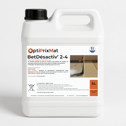Désactivant de surface pour béton 2-4 mm BétDésactiv’ bidon de 5 L OptiPrixMat