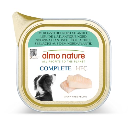 almo nature HFC Complete - Alimento Umido per Cani Adulti - Merluzzo del Nord Atlantico - qualità Human Grade, Senza Glutine, Monoproteico - 85g, Confezione da 17