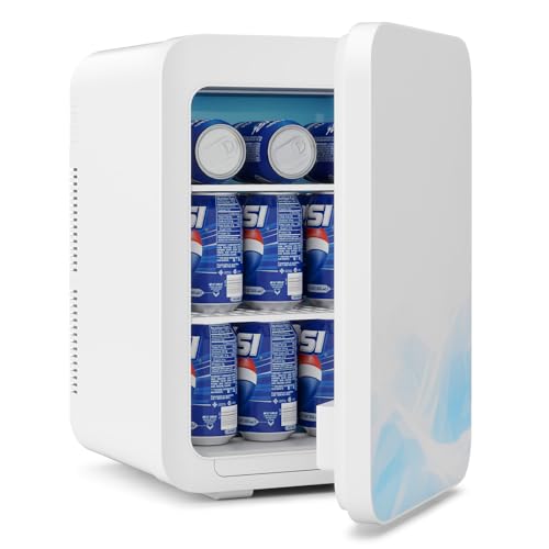 Mini Frigo de Chambre 20L YOURLITE Blanc et Bleu avec Fonction Chaud Froid AC/DC