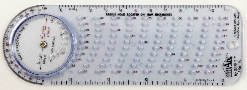 Safe-T 46110 Mmarc Protractor Compass Plus, 15.8 Cm Long, Made Of Clear Plastic With Bluish Hue, Semicircular Side With Rotating Disc Inset On One Edge, Allows Direct View Of Vertex Points - Pack Of 1 #TOP1