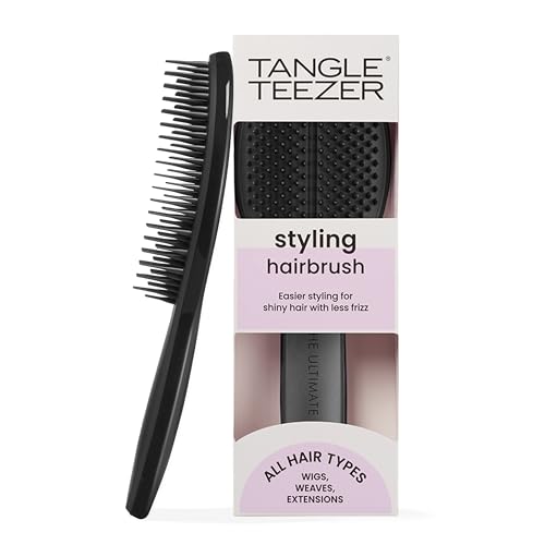 Tangle Teezer The Ultimate Styler Haarbürste Für Perücken Weaves Extensions & Clip-Ins Verleiht Volumen Textur Glanz & hilft beim Ausbürsten von Locken Schwarz