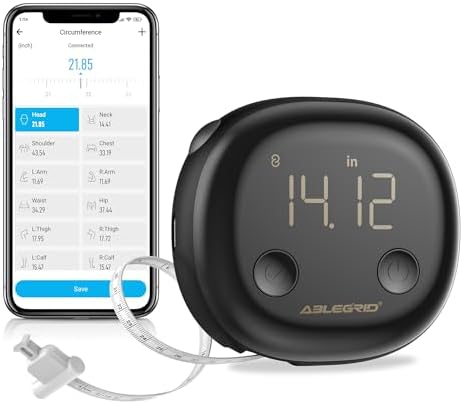 ABLEGRID Smart Body Tape Measure,Rechargeable Body Measuring Tape...