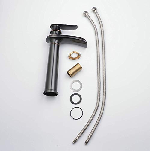 Waterfall Spout Commercial Bathroom Vessel Sink Faucet Single Handle One Hole Deck Mount Oil Rubbed Bronze Lavatory Mixer Tap #TOP7