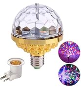 Amposei Colorful Rotating Magic Ball Light, Party Lights Disco Ball, Mirror Disco Ball Shape Bulb...