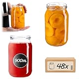 Fonctionnel : les bocaux avec couvercle à visser de 900 ml peuvent être facilement ajustés (couvercles unicolores, couvercles avec motifs, avec l'impression d'un motif de légumes et de fruits ou avec un motif d'apiculteur). Ainsi, vous pouvez adapter le motif du couvercle au contenu du bocal de conserve. Vous pouvez également les utiliser pour stocker des concombres acides, des cornichons, des champignons, des confitures, des compotes, des liqueurs de fruits, du miel ainsi que des tartes, des saucisses et des aliments secs