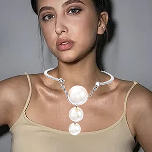 Fstrend Boho Choker Earrings Set Gold Statement Collar Necklaces Stainless Steel African Necklace Cleopatra Costumes Jewelry Accessories for Women and Girls (E-silver)4