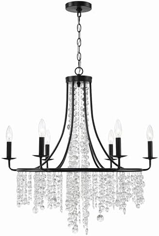 Crystorama Gabrielle 6 Light Matte Black Chandelier
