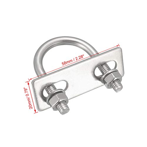 sourcing map 4 Stück Bügelschraube U-Bolzen Bügelbolzen M6 D x 1-1/16 B x 1-7/8 L 304 Edelstahl mit Muttern und Unterlegscheiben