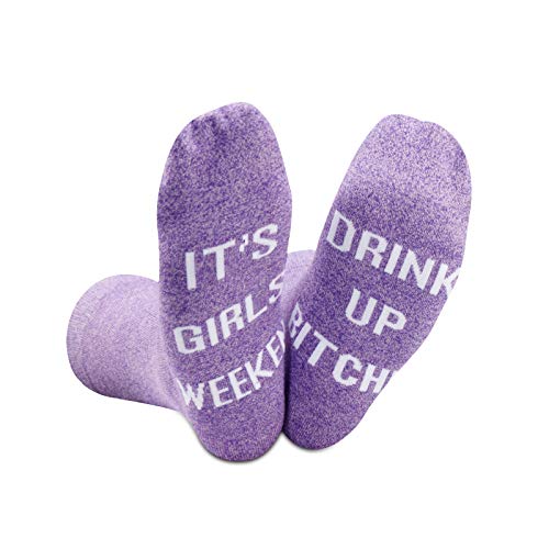 GJTIM 2PAIRS Bachelorette Party Gift Novelty It's Weekend Drink Up Bitches Funny Socks