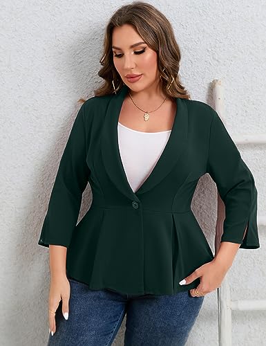 KOJOOIN Women's Sdandard Classic, Dark Green Long Sleeves Vc3