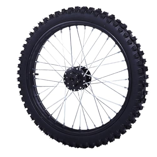 Tbest Rear Wheel Rim Tire Assembly 19 Inch Heavy Duty Dirt Bike Replacement for Surron Light Bee X 2024 Off Road Motorcycle Metal Rubber 70/100 15mm Axle