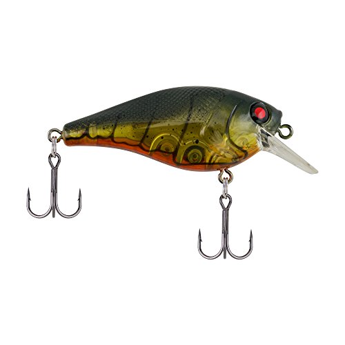 Berkley SquareBull Fishing Lure, Ghost Green Craw, 3/8 oz, 2 3/8in | 6cm Crankbaits, Floating Bait Features Maximum Flash and Tail Wag for Erratic Hunting Action