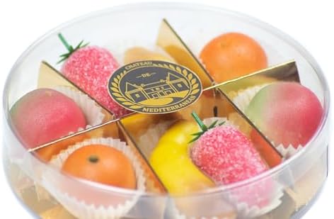 Marzipan Fruits Round Gift Box 200g, Chateau de Mediterranean