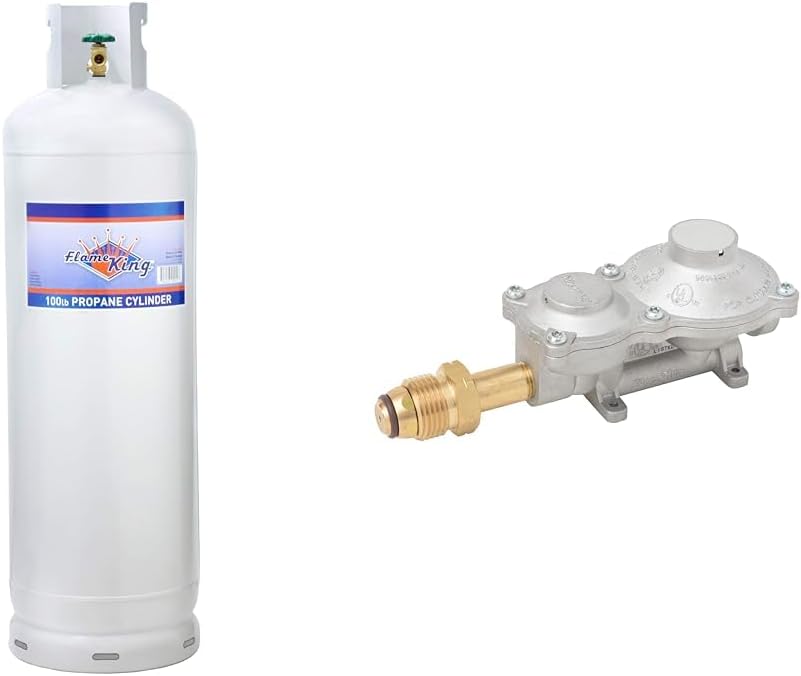 Flame King 100-Pound Propane Tank with Regulator for RV and Appliances