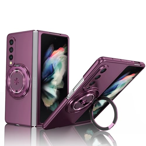 Coque Samsung Galaxy Z Fold 3 5G rotative 360 pliable rigide PC rouge vin