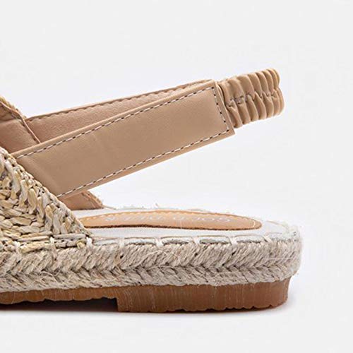 Faxiang Women's Platform Sandals Large Size Hemp Flat Fisherman Shoes Casual Roman Sandals Weaving Beach Sandals #TOP1