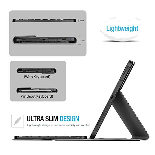 Procase Galaxy Tab S7 11 Inch Keyboard Case 2020 Sm-T870 T875 T878, Slim Lightweight Protective Cover With Magnetically Detachable Wireless Keyboard For Galaxy Tab S7 2020 Release 11" -Black #TOP5