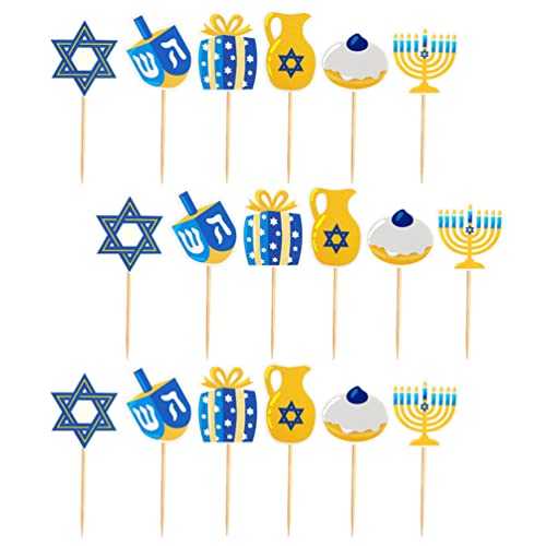 Aboofan Cake Decorating 48Pcs Hanukkah Cupcake Toppers Chanukah Menorah Star Of David Sign Cake Picks Hanukkah Decorations For Jewish Holiday Theme Party Favors Supplies Wedding Decor #TOP28