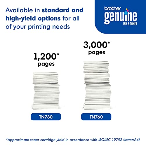 Brother Genuine Standard Yield Toner Cartridge, Tn730, Replacement Black Toner, Page Yield Up To 1,200 Pages, Amazon Dash Replenishment Cartridge #TOP6