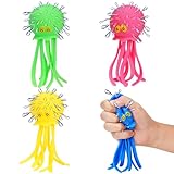 4 Pcs Octopus Water Balls Bath Toy, Sensory Stress Relief Floating Pool Beach Bathtub Toy Reusable Water Bomb Splash Balls, Easter and Christmas Goodie Bag Fillers for Baby Toddler Kids