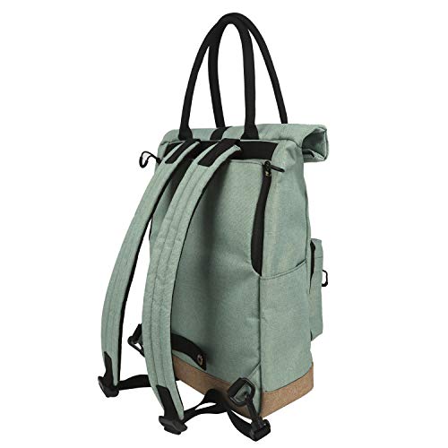 Tourbon Nylon Roll-Top Clip-On Bike Panniers Women's Shoulder Tote Bag - Green #TOP1