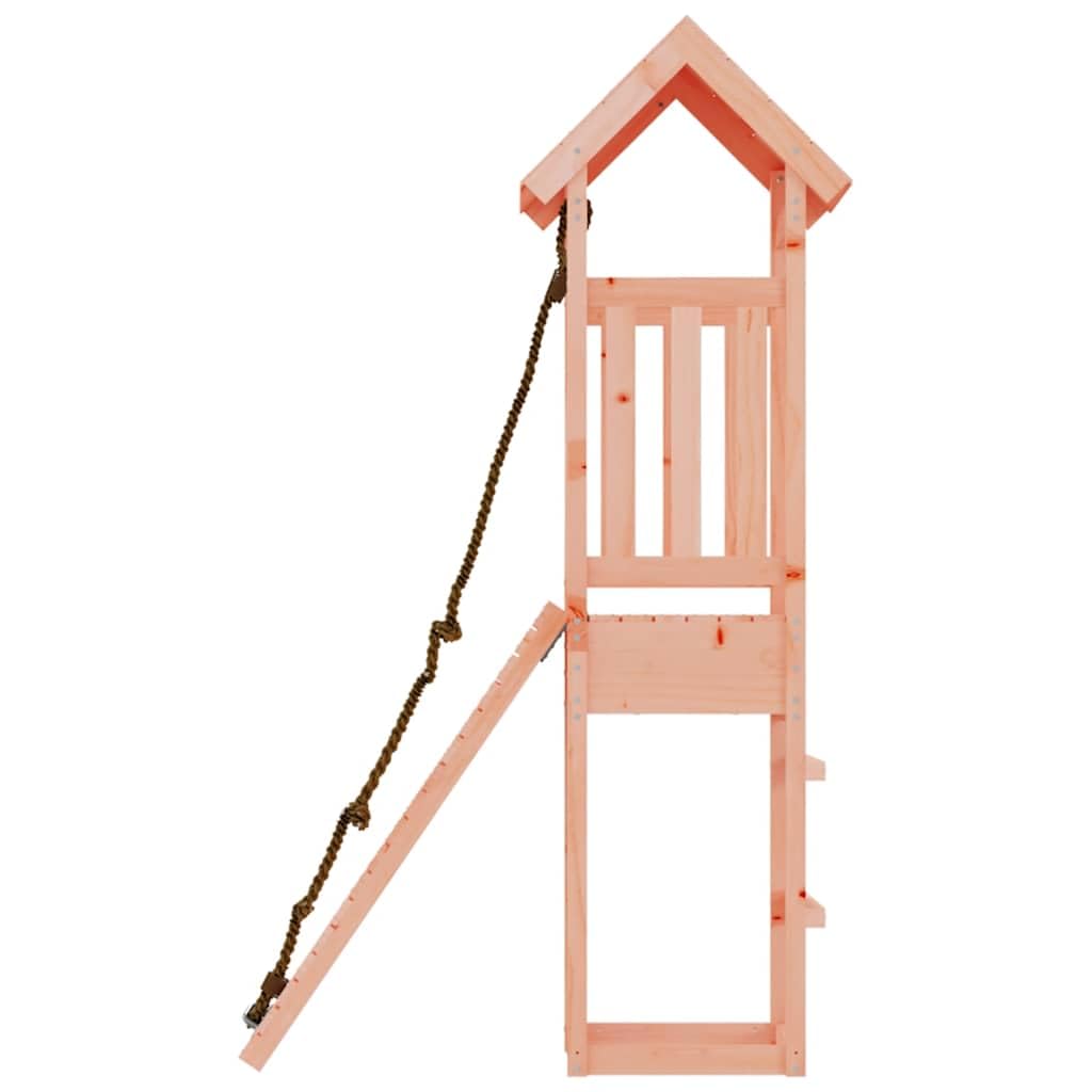 Torre da gioco in legno Douglas con parete da arrampicata e