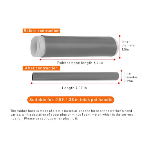 Homelytic Silicone Heat Resistant Pan Handle Covers,Non-Slip Pot Handle Insulation Cover,Sleeves for Cast Iron Skillets and Metal Cookware, Kitchen Cooking Accessories, Heat Protection,Grey - Image 6