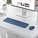 Wireless Keyboard and Mouse Combo, Jelly Comb 2.4GHz Full-Size Compact Wireless Mouse Keyboard with Numeric Keypad for Laptop/PC- Round Keycaps (Blue)