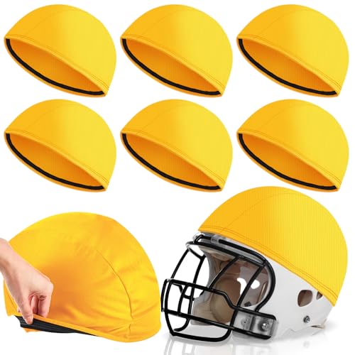 Ramede 6 Pcs Scrimmage Helmet Covers for Football Hockey, Yellow