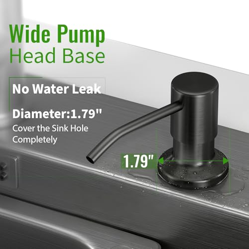Image of Kitchen Sink Soap Dispenser, Built in SoapDispenser, 47 inch Extension Tube kit, Counter Lotion Dispenser Pump, No Need More Refills (Black)