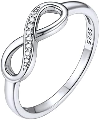ChicSilver 925 Sterling Silver Ring Cubic Zirconia Cz Infinity Knot Rings for Women Eternity Wedding Band Promise Rings Size 11