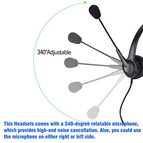 Afaneep Cuffie Telefono Fisso, RJ9 Cuffie con Microfono e Cancellazione di Rumore Fisso Monoaurale Cuffie per Ufficio Avaya Yealink Cisco Cisco AltiGen Huawei