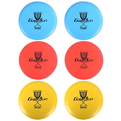Disc Golf Set 1Pc Heavy Duty Nylon Carry Bag, 2Pcs Drivers, 2Pcs Mid-Ranges, 2Pcs Putters, 1Pc Mini Disc Marker, 1Pc 12”X12” Embroider Logo Black Towel And 1Pc Gift Color Box Gs-D06R Made In China #TOP6