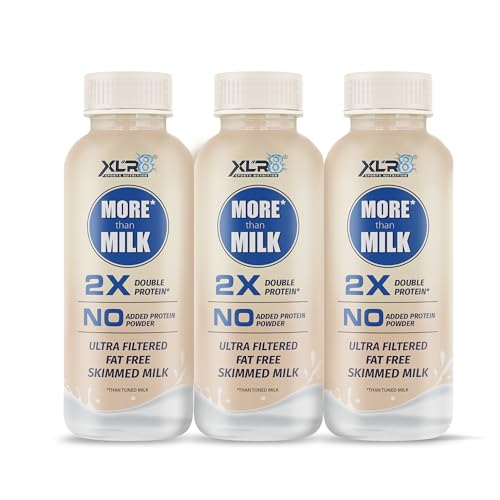 Image of XLR8 More than Milk Ultra-Filtered High Protein Skimmed Cow's Milk 250 ml, 2X Protein, Fat Free, No Preservatives (Pack of 3)
