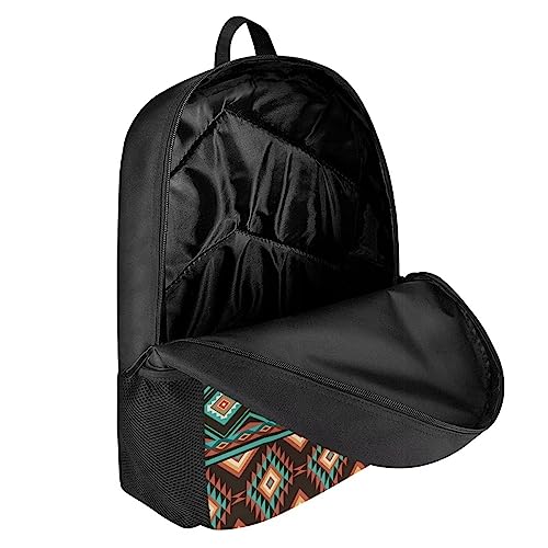 Cute Backpack for Girls 17 Inch Bookbag Comfy Padded Lightweight Brown Tribal Aztec Cow Backpacks for Girls Kids Student Personalized Durable Large Capacity Travel Daily School Bag4