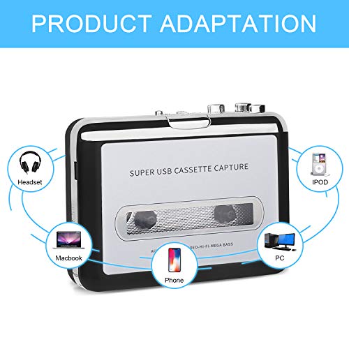 Cassette Player Tape To MP3 Converter Via USB Retro Walkman Auto Reverse Portable Audio Music Tape Player