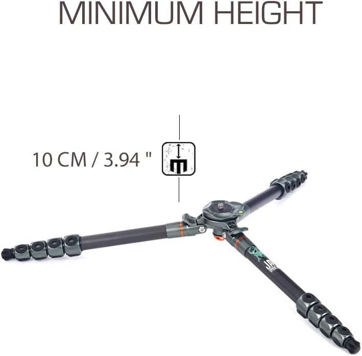 3 Legged Thing Legends Jay Carbon Fibre Levelling Base Tripod - Adjustable Camera and Video Levelling-Base Travel Tripod with 3 Detachable Legs - Metallic Slate Grey (Jay)