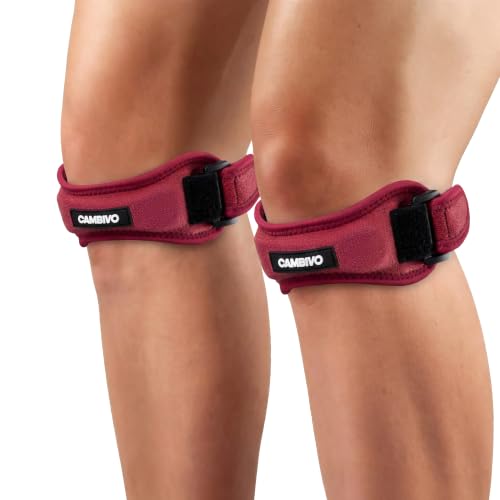 CAMBIVO 2 x Patella Kniebandage, Patellasehnenbandage, Verstellbare Bandage Knie für Damen und Männer beim Sport, Wandern, Fitness, Baseball, Volleyball